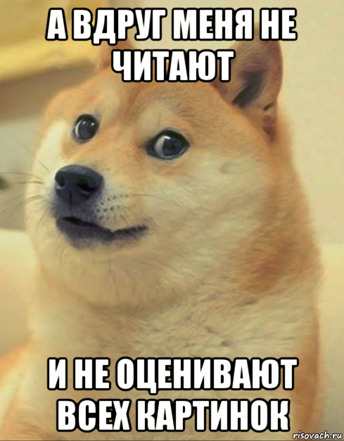 а вдруг меня не читают и не оценивают всех картинок, Мем doge woof