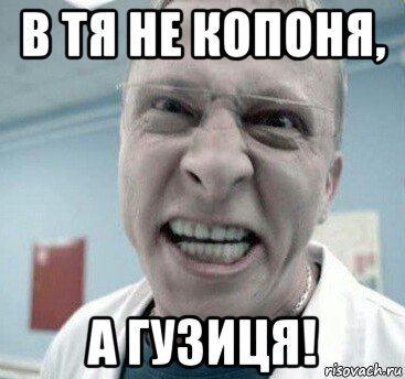 в тя не копоня, а гузиця!