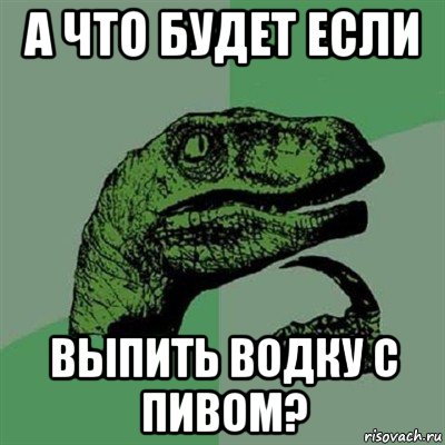 а что будет если выпить водку с пивом?, Мем Филосораптор