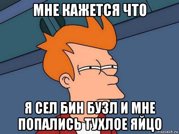 мне кажется что я сел бин бузл и мне попались тухлое яйцо, Мем  Фрай (мне кажется или)