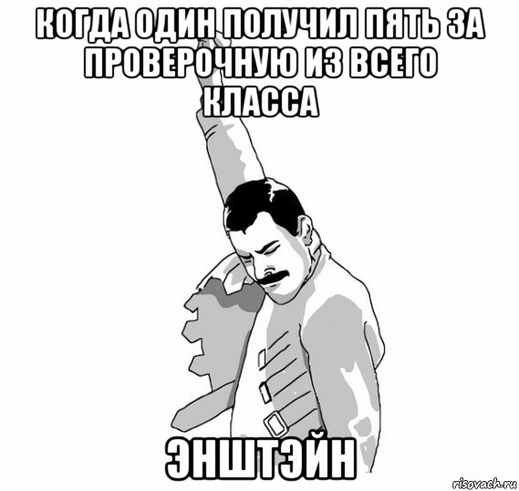 когда один получил пять за проверочную из всего класса энштэйн, Мем   Фрэдди Меркьюри (успех)