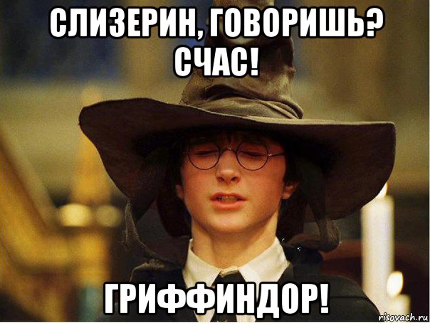 слизерин, говоришь? счас! гриффиндор!