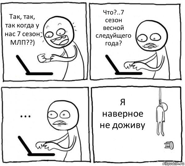 Так, так, так когда у нас 7 сезон МЛП??) Что?..7 сезон весной следуйщего года? ... Я наверное не доживу, Комикс интернет убивает