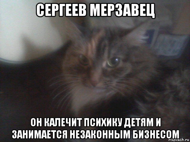 сергеев мерзавец он калечит психику детям и занимается незаконным бизнесом