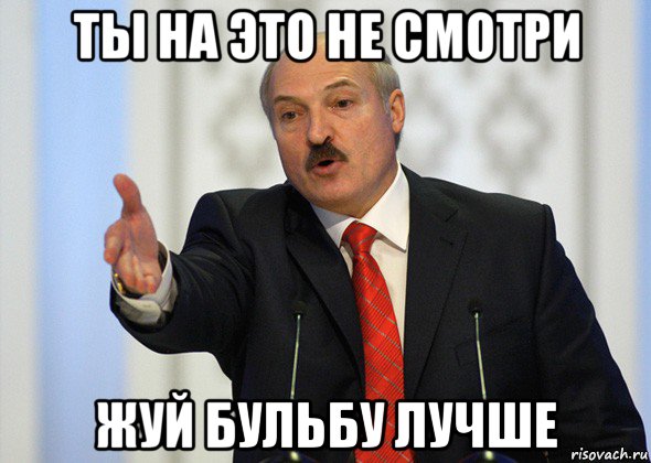 ты на это не смотри жуй бульбу лучше, Мем лукашенко