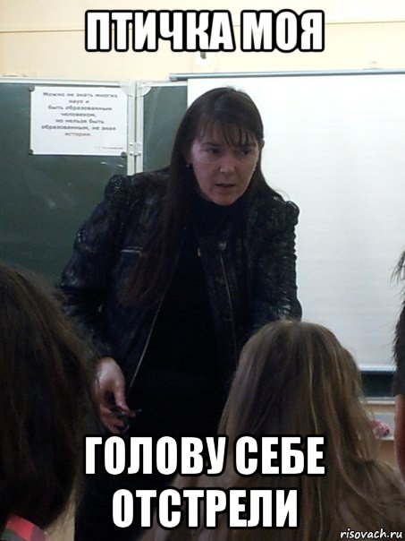 птичка моя голову себе отстрели