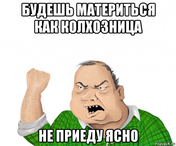 будешь материться как колхозница не приеду ясно, Мем мужик