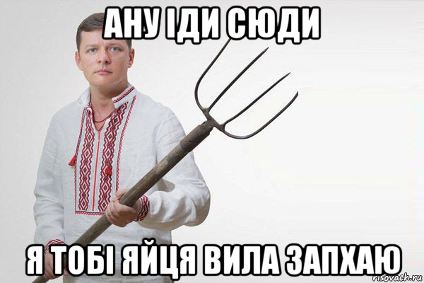 ану іди сюди я тобі яйця вила запхаю, Мем Олег Ляшко  вила