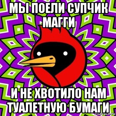 мы поели супчик магги и не хвотило нам туалетную бумаги, Мем Омская птица