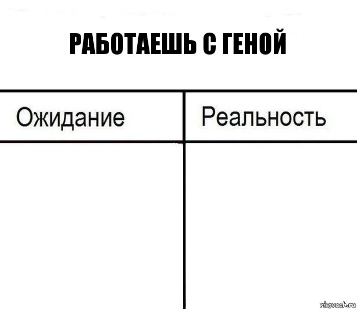 Работаешь с Геной  , Комикс  Ожидание - реальность