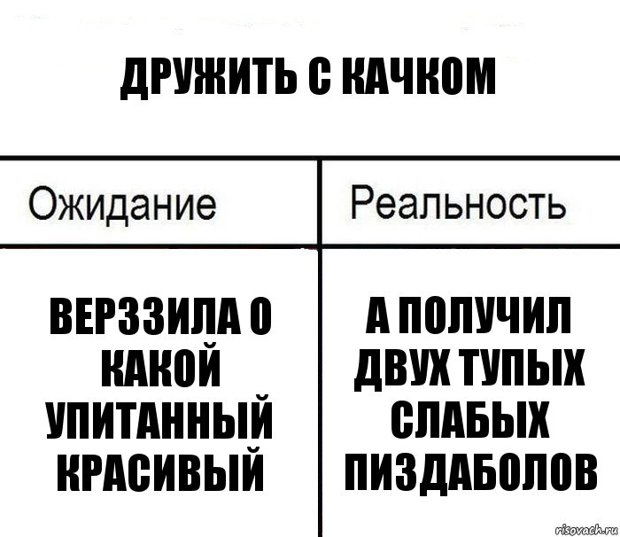 Дружить с качком Верззила о какой упитанный красивый А получил двух тупых слабых пиздаболов, Комикс  Ожидание - реальность