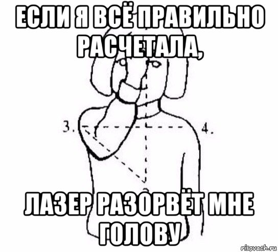 если я всё правильно расчетала, лазер разорвёт мне голову, Мем  Перекреститься