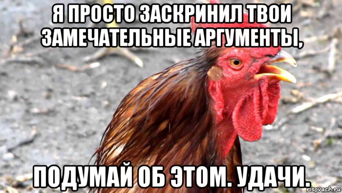 я просто заскринил твои замечательные аргументы, подумай об этом. удачи.