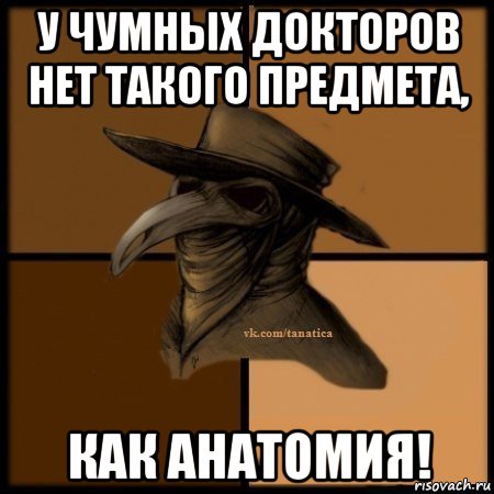 у чумных докторов нет такого предмета, как анатомия!, Мем Plague doctor