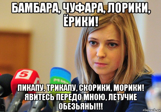 бамбара, чуфара, лорики, ёрики! пикапу, трикапу, скорики, морики! явитесь передо мною, летучие обезьяны!!!, Мем Поклонская