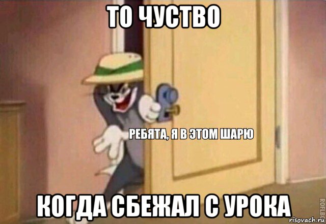 то чуство когда сбежал с урока, Мем    Ребята я в этом шарю