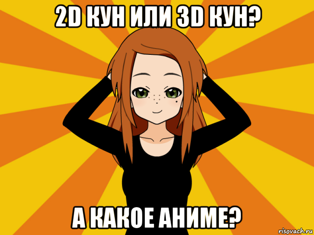 2d кун или 3d кун? а какое аниме?