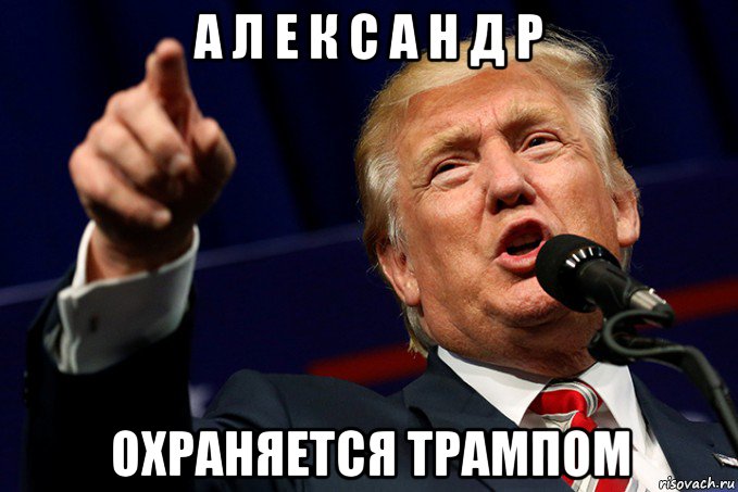 а л е к с а н д р охраняется трампом