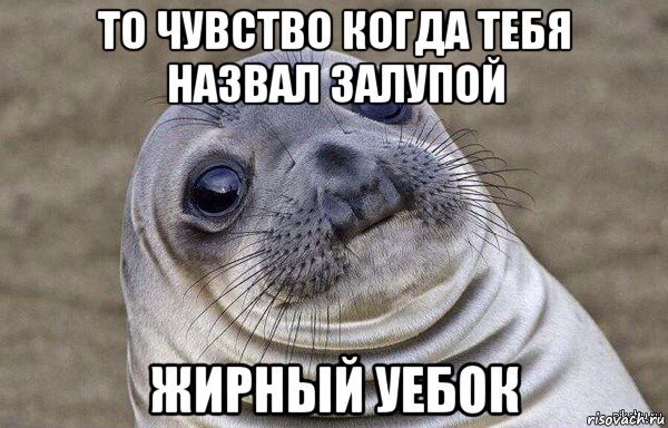 то чувство когда тебя назвал залупой жирный уебок