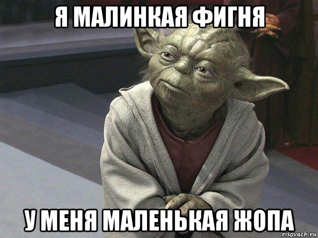 я малинкая фигня у меня маленькая жопа, Мем  Йода