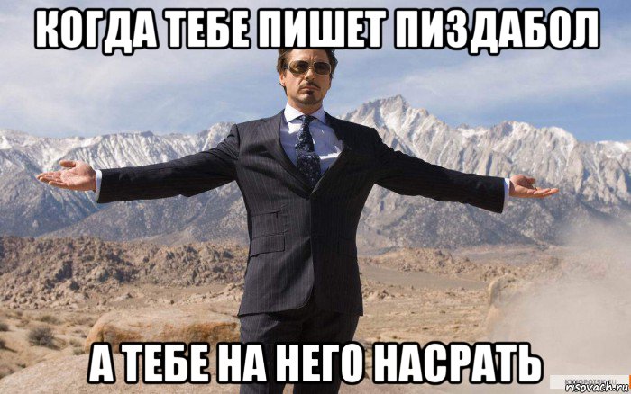 когда тебе пишет пиздабол а тебе на него насрать, Мем железный человек