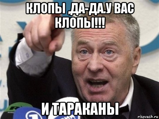 клопы ,да-да.у вас клопы!!! и тараканы, Мем  Жириновский