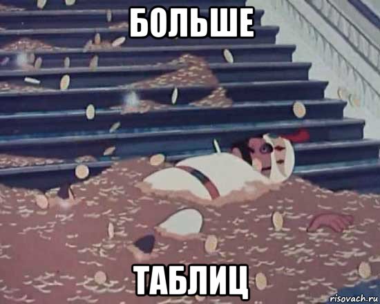 больше таблиц, Мем Золотая антилопа