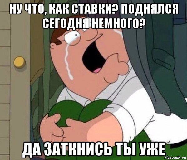 ну что, как ставки? поднялся сегодня немного? да заткнись ты уже, Мем Да заткнись ты уже