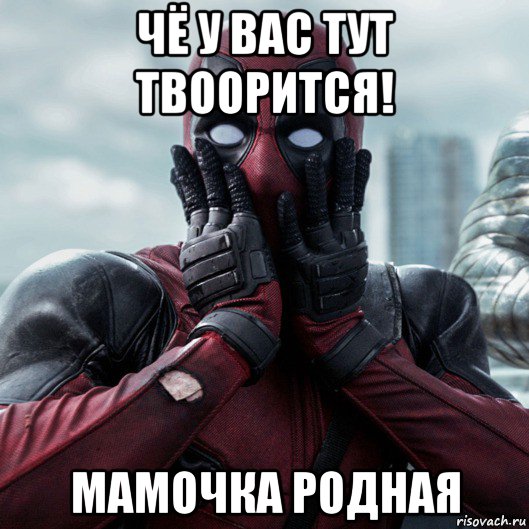 чё у вас тут твоорится! мамочка родная, Мем     Дэдпул