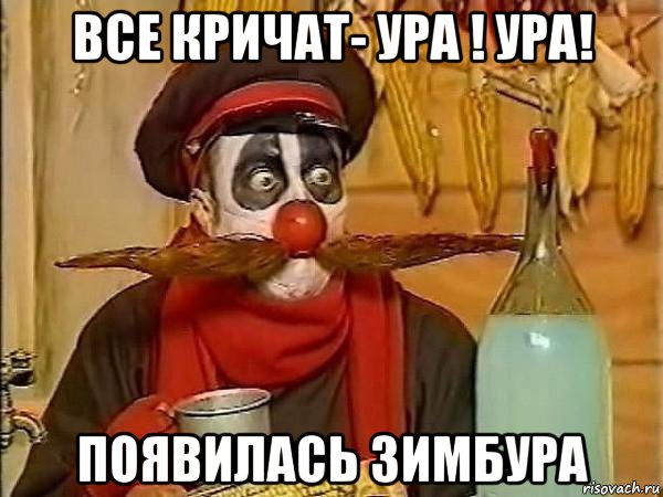 все кричат- ура ! ура! появилась зимбура