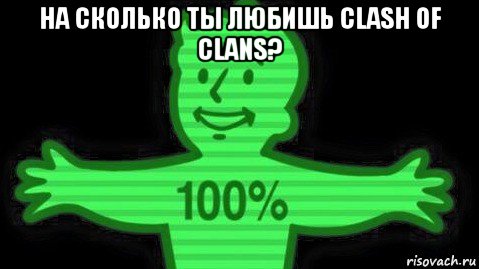 на сколько ты любишь clash of clans? , Мем  Fallout 100