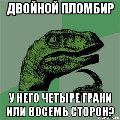 двойной пломбир у него четыре грани или восемь сторон?, Мем Филосораптор