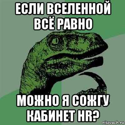 если вселенной всё равно можно я сожгу кабинет hr?, Мем Филосораптор