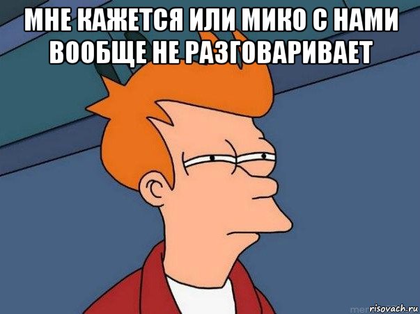 мне кажется или мико с нами вообще не разговаривает , Мем  Фрай (мне кажется или)