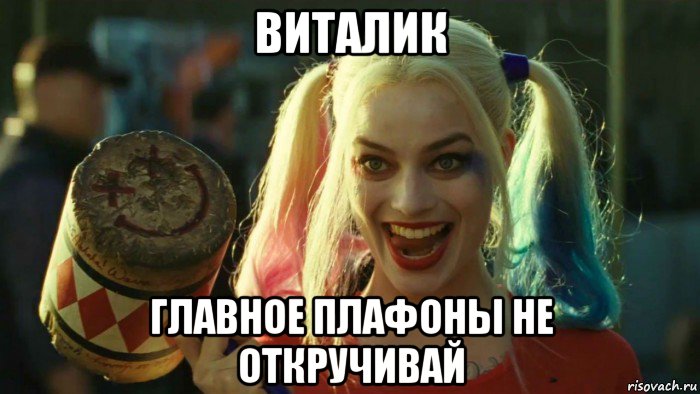 виталик главное плафоны не откручивай, Мем    Harley quinn