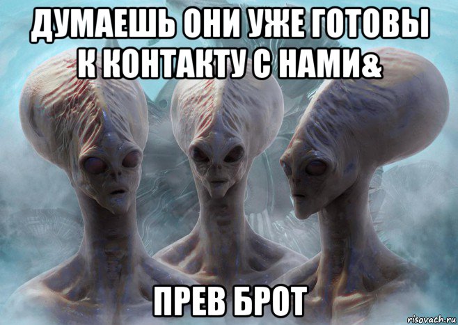 думаешь они уже готовы к контакту с нами& прев брот
