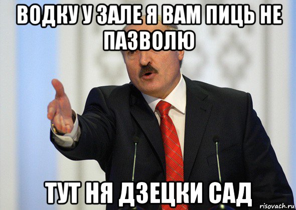 водку у зале я вам пиць не пазволю тут ня дзецки сад, Мем лукашенко