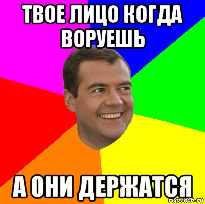 твое лицо когда воруешь а они держатся, Мем  Медведев advice
