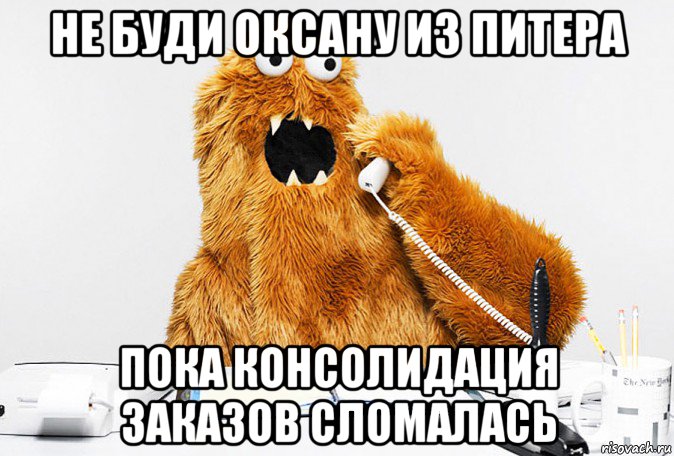 не буди оксану из питера пока консолидация заказов сломалась, Мем Монстр