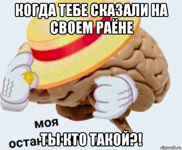 когда тебе сказали на своем раёне ты кто такой?!, Мем   Моя остановочка мозг