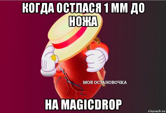 когда остлася 1 мм до ножа на magicdrop, Мем   Моя остановочка