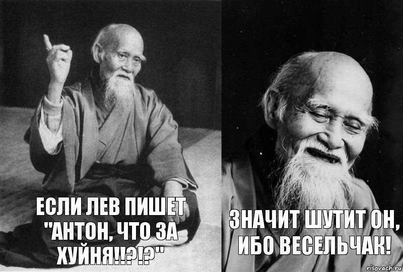 Если Лев пишет "Антон, что за хуйня!!?!?" Значит шутит он, ибо весельчак!, Комикс Мудрец-монах (2 зоны)