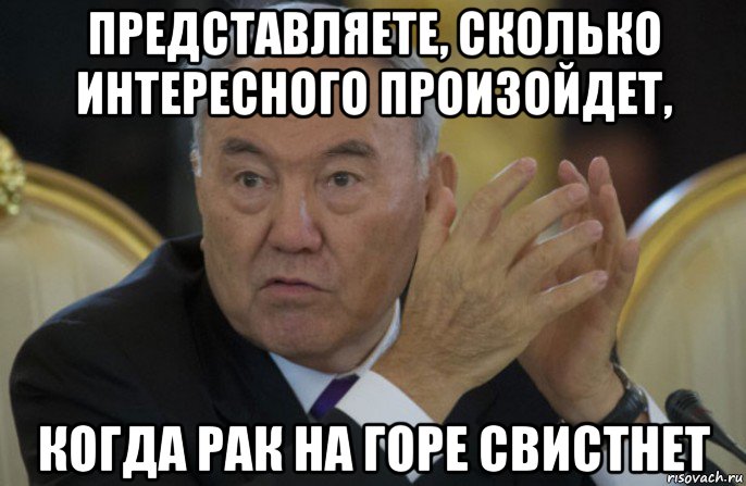 представляете, сколько интересного произойдет, когда рак на горе свистнет