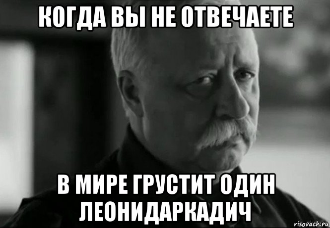 когда вы не отвечаете в мире грустит один леонидаркадич