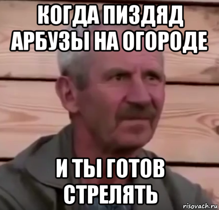 когда пиздяд арбузы на огороде и ты готов стрелять