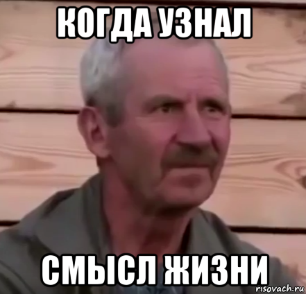 когда узнал смысл жизни