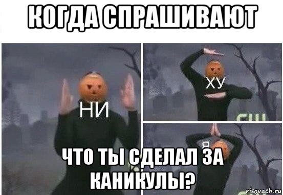 когда спрашивают что ты сделал за каникулы?, Мем  Ни ху Я