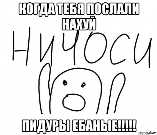 когда тебя послали нахуй пидуры ебаные!!!!!, Мем  Ничоси