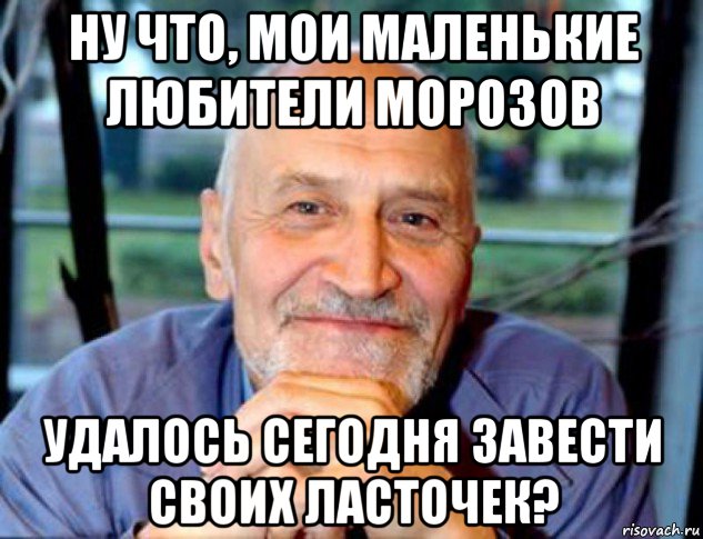 ну что, мои маленькие любители морозов удалось сегодня завести своих ласточек?, Мем Николай Дроздов