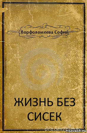 Ворфоломеева София ЖИЗНЬ БЕЗ СИСЕК, Комикс обложка книги